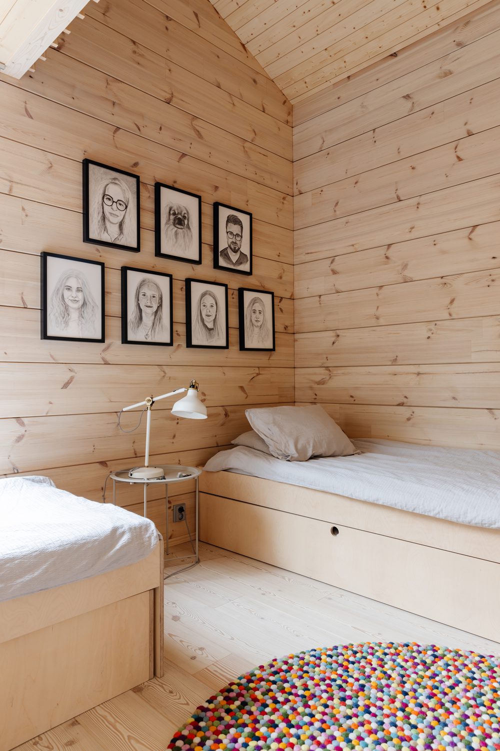 Honka Vista Modern Log Home Bedroom