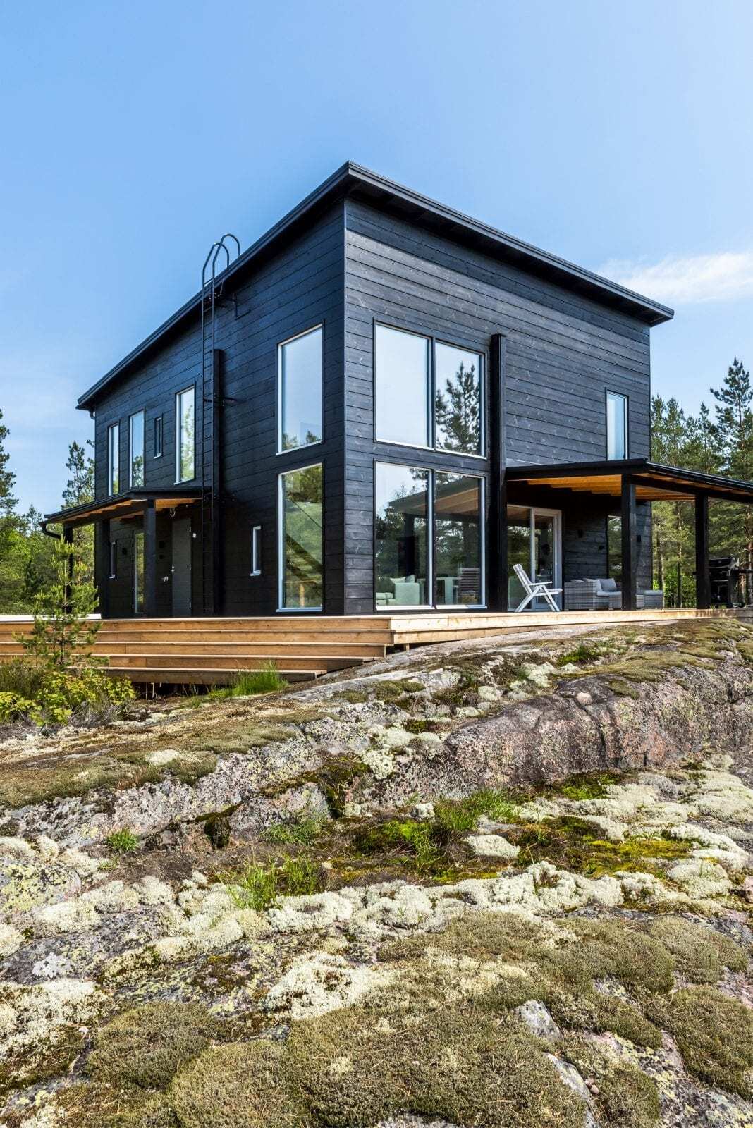 Modern Log Home