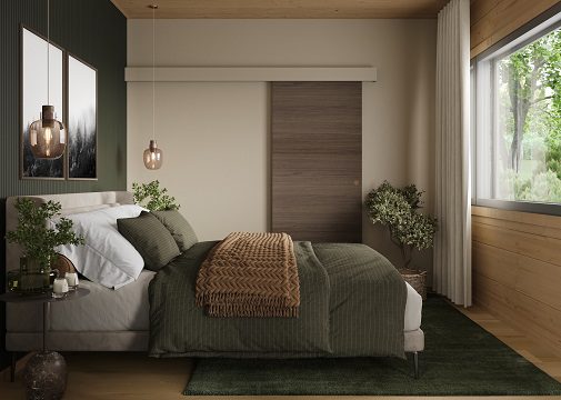 Mystic Wood Log House Bedroom